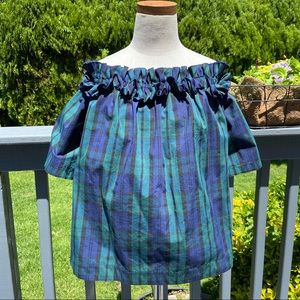 Vineyard Vines Black Watch Off The Shoulder Top